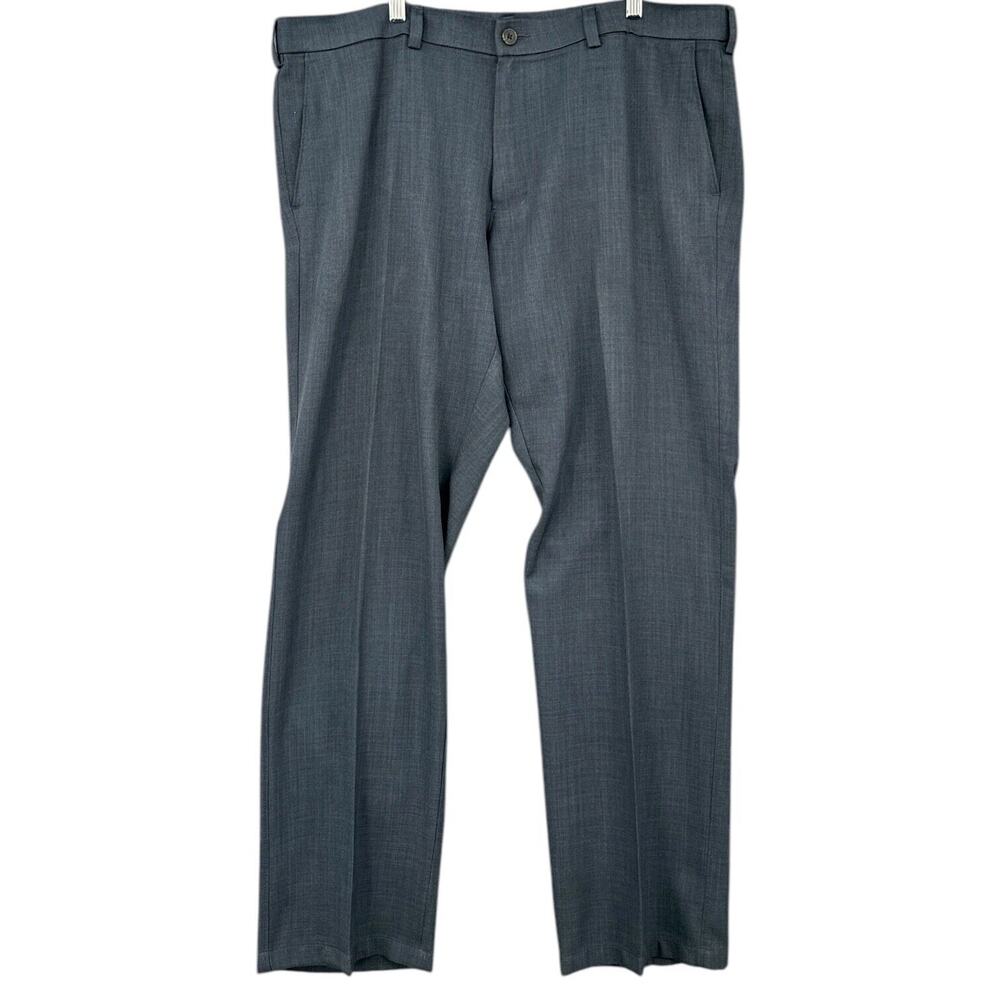 Haggar H26 Grey Flat Front With Belt Loops‎ Dress Pants Trousers Mens 40 X 30